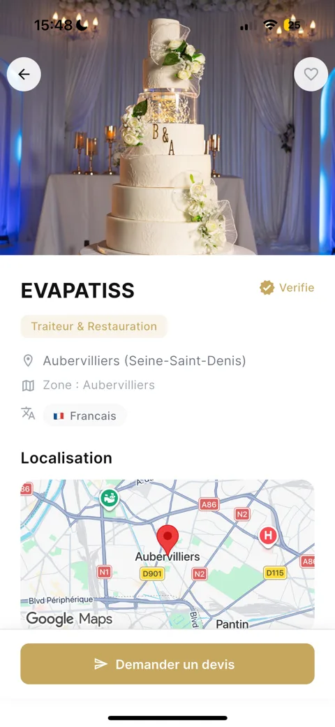 Vitrine prestataire Central Events