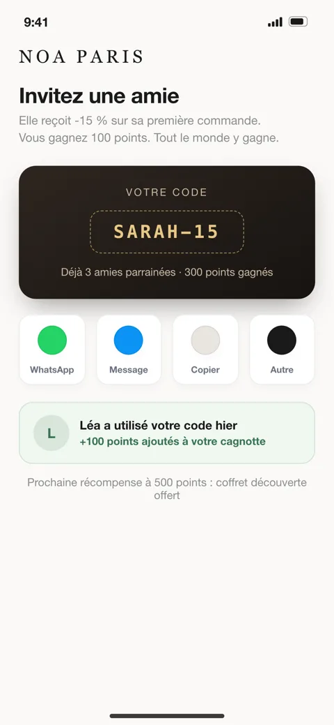 Parrainage — pour une marque beauté