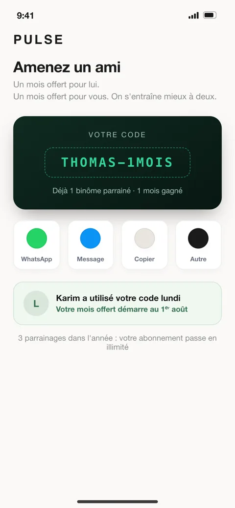 Parrainage — dans une salle de sport