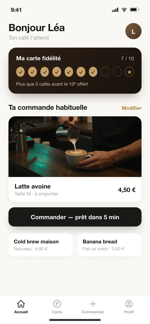 Fidélité & points — dans un coffee shop